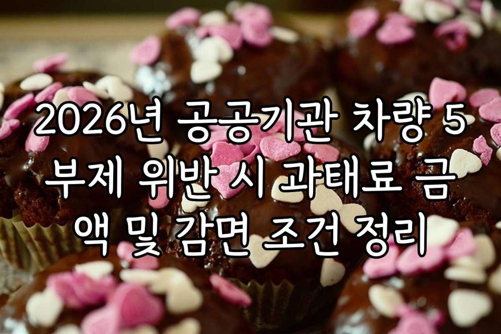 2026년 공공기관 차량 5부제 위반 시 과태료 금액 및 감면 조건 정리