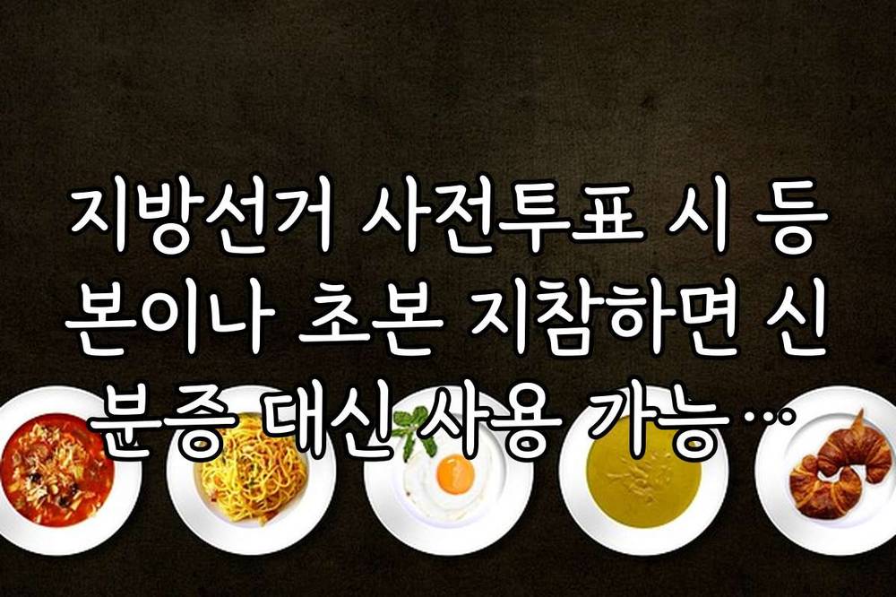 지방선거 사전투표 시 등본이나 초본 지참하면 신분증 대신 사용 가능한가