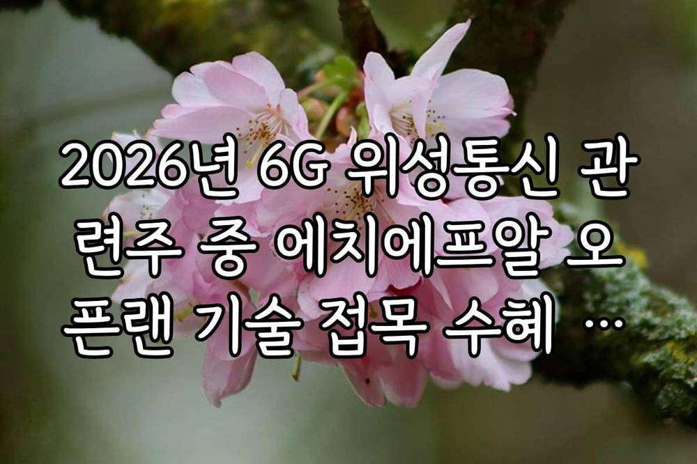 2026년 6G 위성통신 관련주 중 에치에프알 오픈랜 기술 접목 수혜 여부