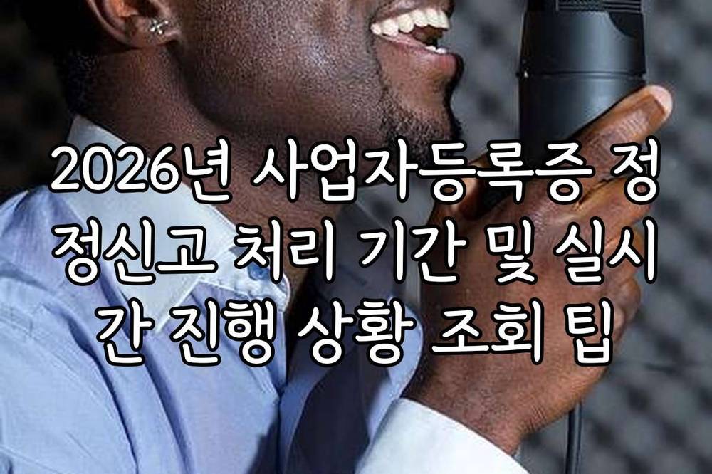 2026년 사업자등록증 정정신고 처리 기간 및 실시간 진행 상황 조회 팁