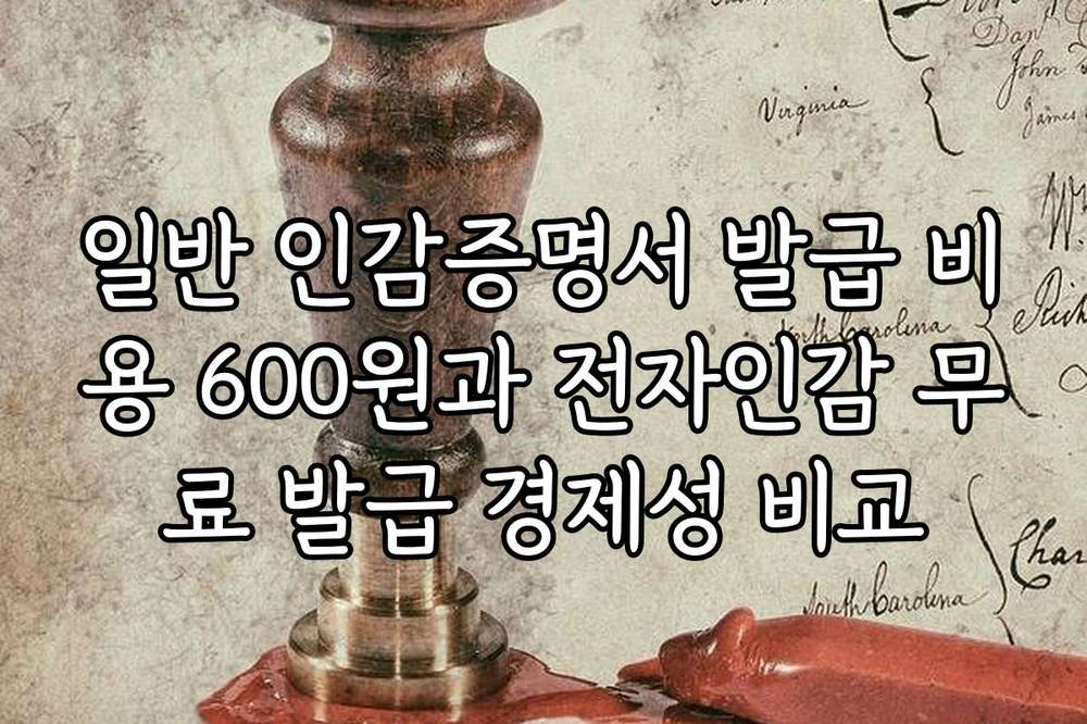 일반 인감증명서 발급 비용 600원과 전자인감 무료 발급 경제성 비교