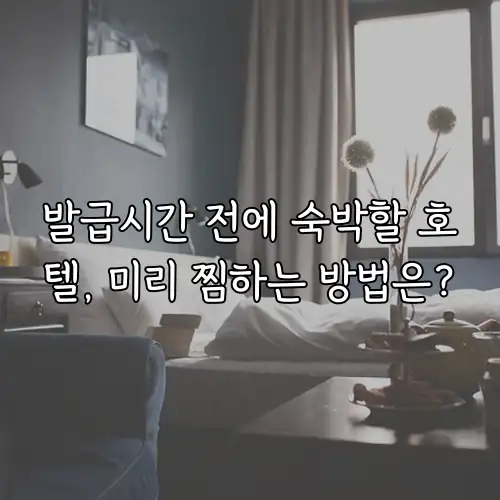 발급시간 전에 숙박할 호텔, 미리 찜하는 방법은?