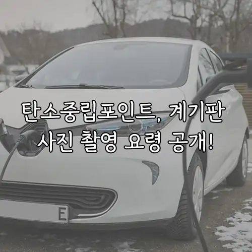 탄소중립포인트, 계기판 사진 촬영 요령 공개!