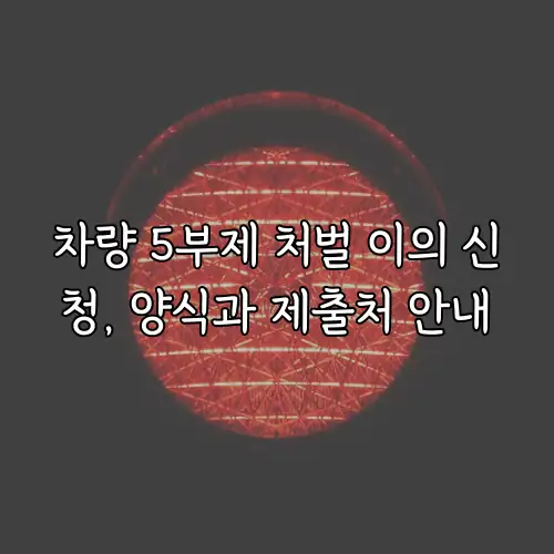차량 5부제 처벌 이의 신청, 양식과 제출처 안내