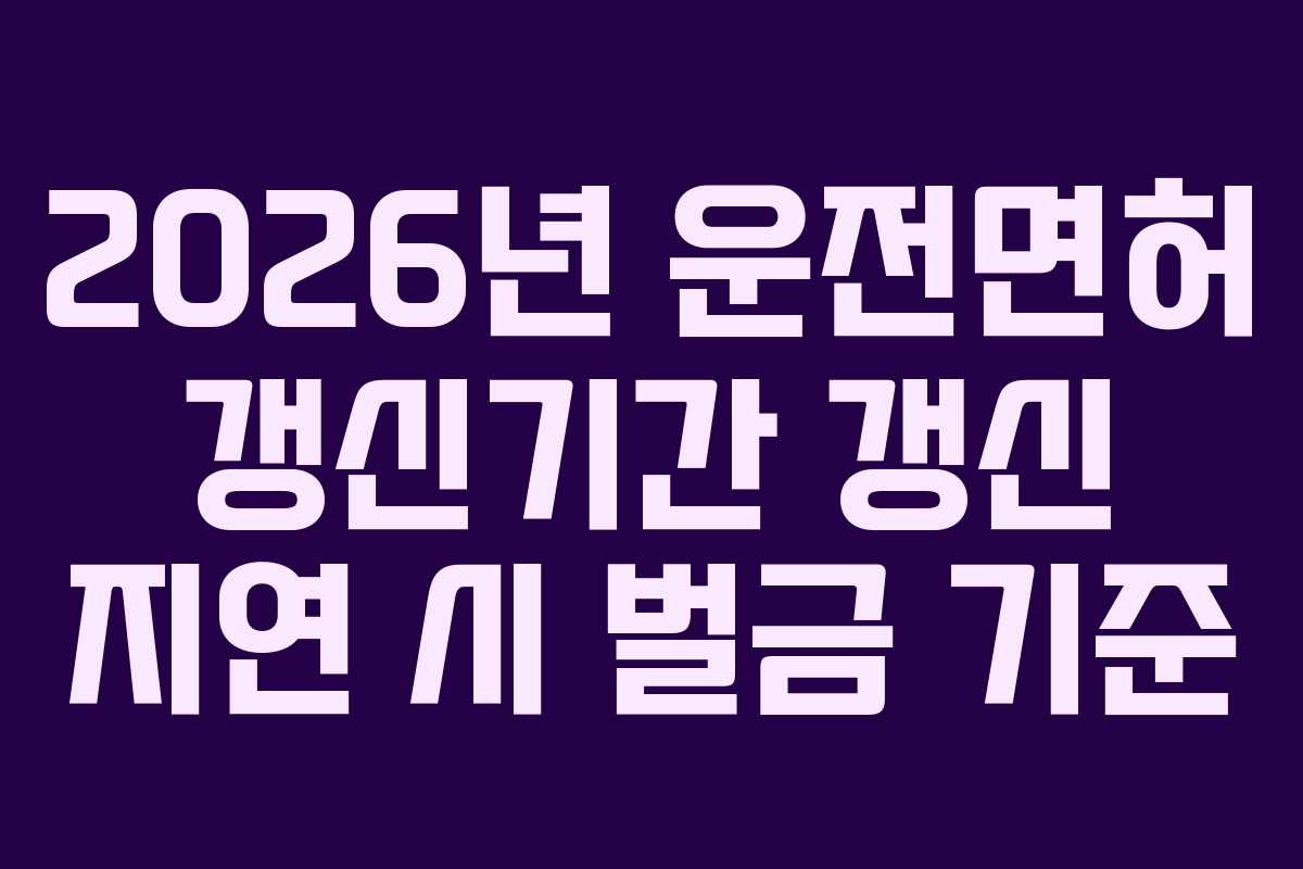 2026년-운전면허-갱신기간-갱신-지연-시-벌금-기준