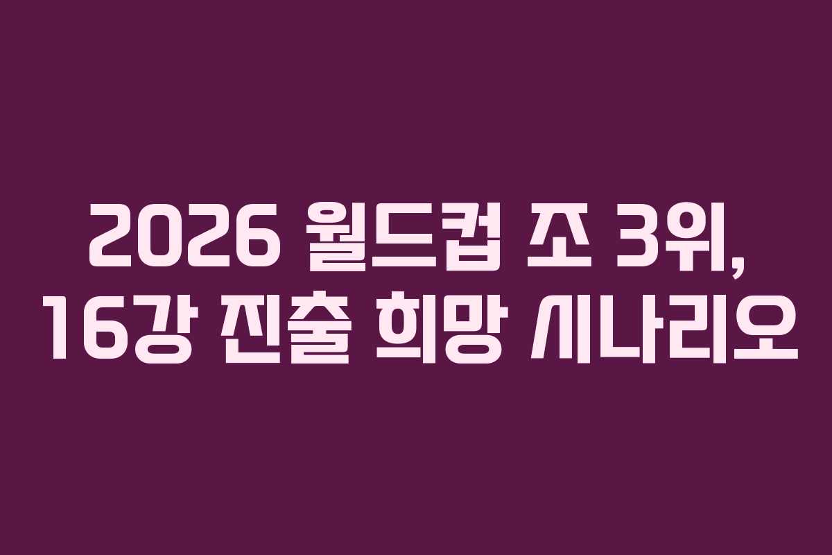 2026-월드컵-조-3위,-16강-진출-희망-시나리오